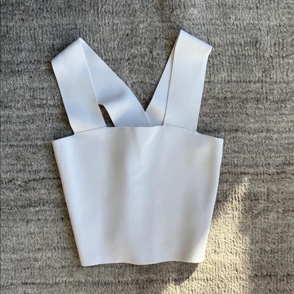 A.L.C. White Crop Top